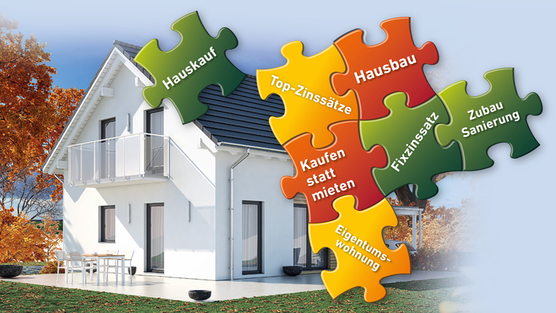 Haus mit Puzzleteile